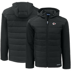Kansas City Chiefs Cutter & Buck Evoke PrimaLoft Hybrid Eco Softshell Recycled Full-Zip Hooded Jacket - Black Jackets