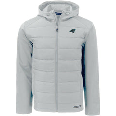 Carolina Panthers Cutter & Buck Evoke PrimaLoft Hybrid Eco Softshell Recycled Full-Zip Hooded Jacket - Gray Jackets