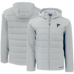 Atlanta Falcons Cutter & Buck Evoke PrimaLoft Hybrid Eco Softshell Recycled Full-Zip Hooded Jacket - Gray Jackets