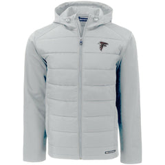 Atlanta Falcons Cutter & Buck Evoke PrimaLoft Hybrid Eco Softshell Recycled Full-Zip Hooded Jacket - Gray Jackets