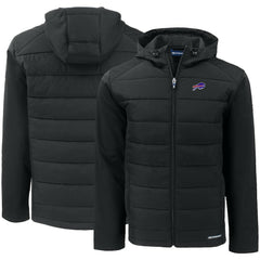 Buffalo Bills Cutter & Buck Evoke PrimaLoft Hybrid Eco Softshell Recycled Full-Zip Hooded Jacket - Black Jackets