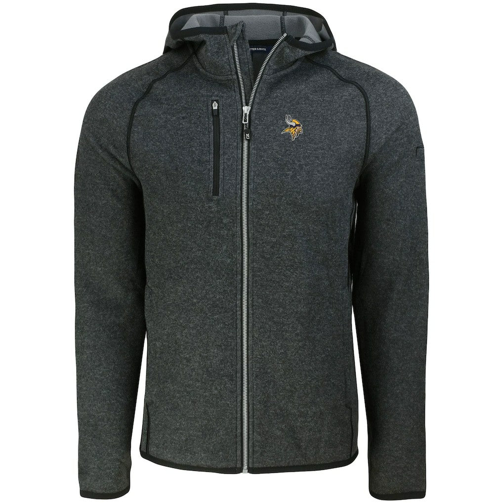 Minnesota Vikings Cutter & Buck Mainsail Full-Zip Hooded Jacket - Heather Charcoal Jackets