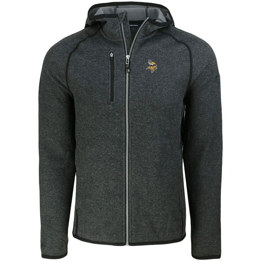 Minnesota Vikings Cutter & Buck Mainsail Full-Zip Hooded Jacket - Heather Charcoal Jackets