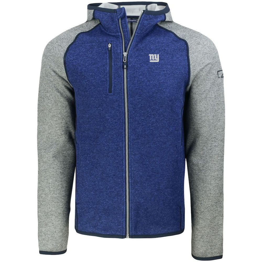 New York Giants Cutter & Buck Mainsail Full-Zip Hooded Jacket - Heather Royal Jackets