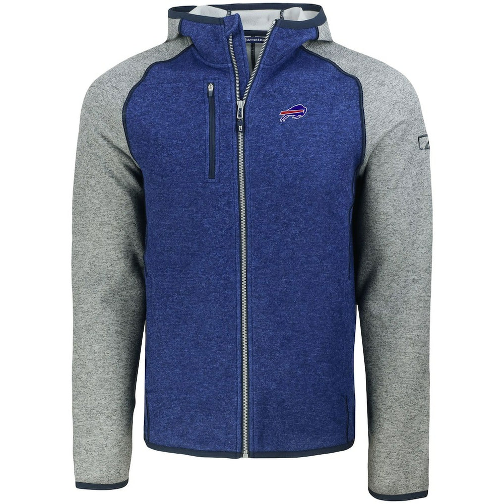 Buffalo Bills Cutter & Buck Mainsail Full-Zip Hooded Jacket - Heather Royal Jackets