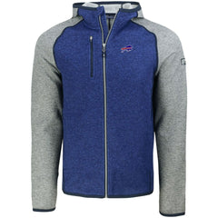 Buffalo Bills Cutter & Buck Mainsail Full-Zip Hooded Jacket - Heather Royal Jackets