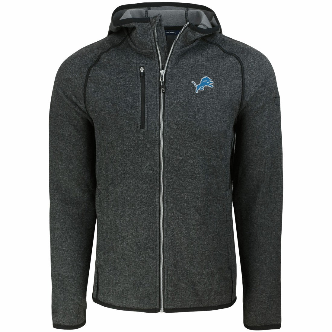 Detroit Lions Cutter & Buck Mainsail Full-Zip Hooded Jacket - Heather Charcoal Jackets