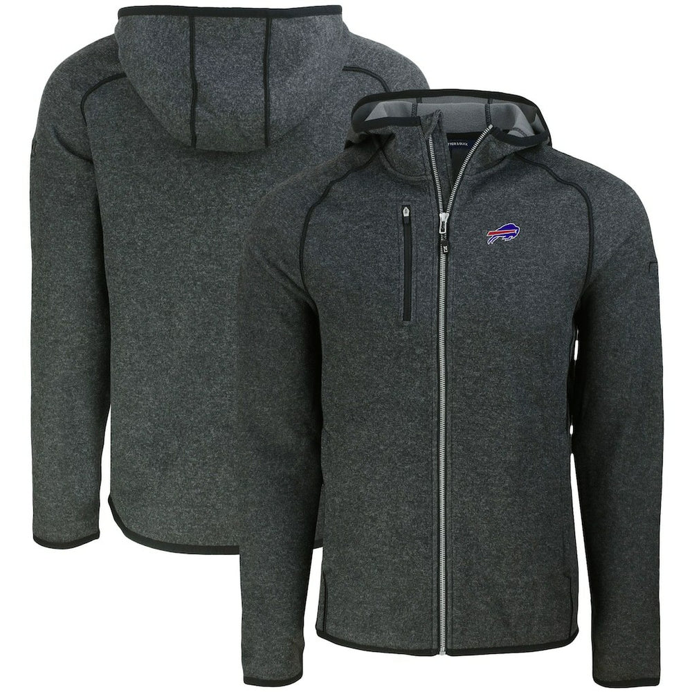Buffalo Bills Cutter & Buck Mainsail Full-Zip Hooded Jacket - Heather Charcoal Jackets