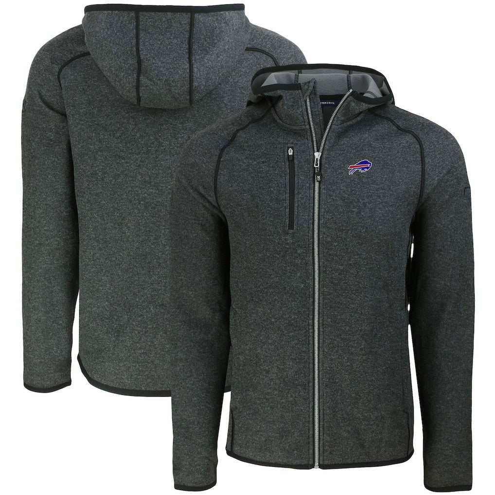 Buffalo Bills Cutter & Buck Mainsail Full-Zip Hooded Jacket - Heather Charcoal Jackets