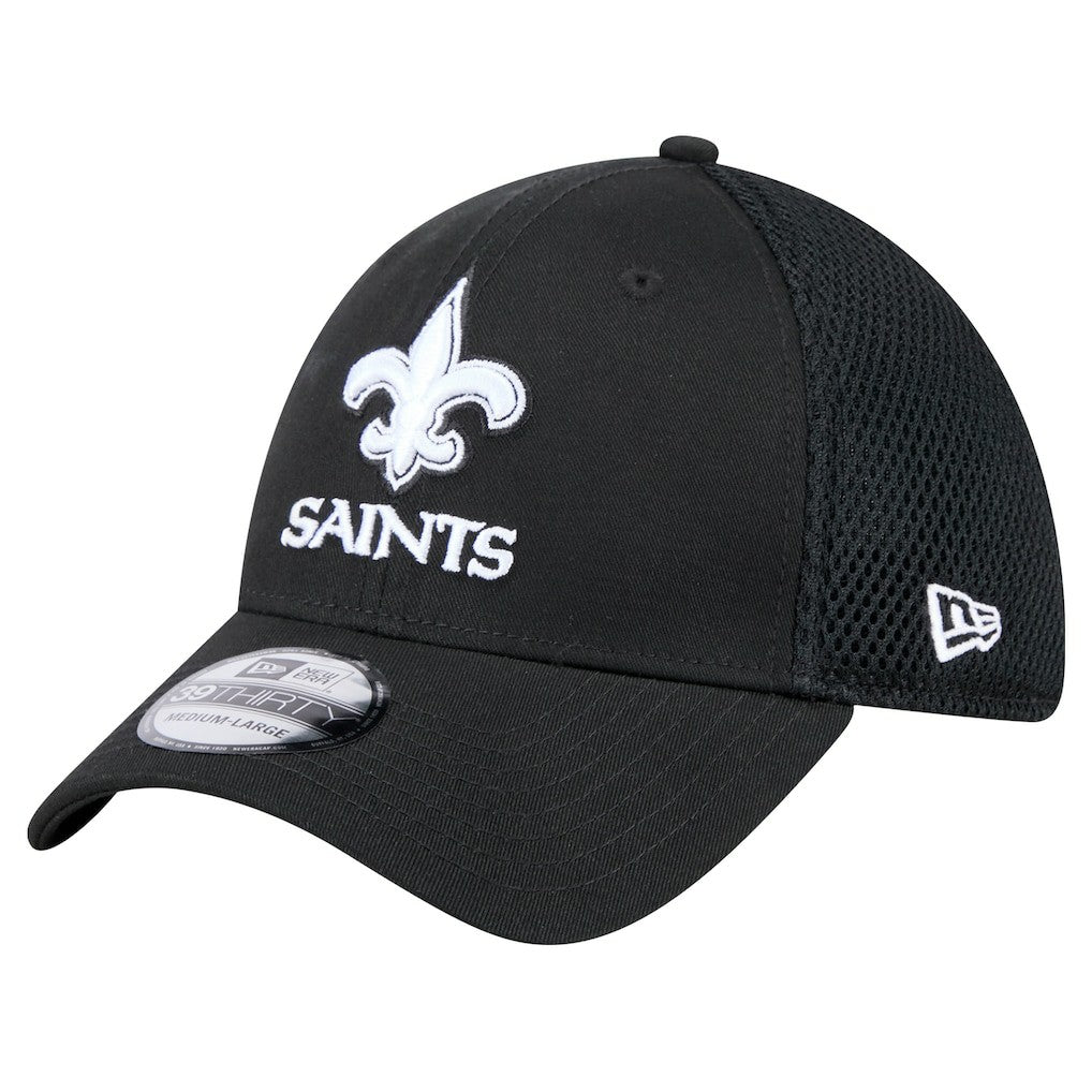 New Era New Orleans Saints Black Main Neo 39THIRTY Flex Hat