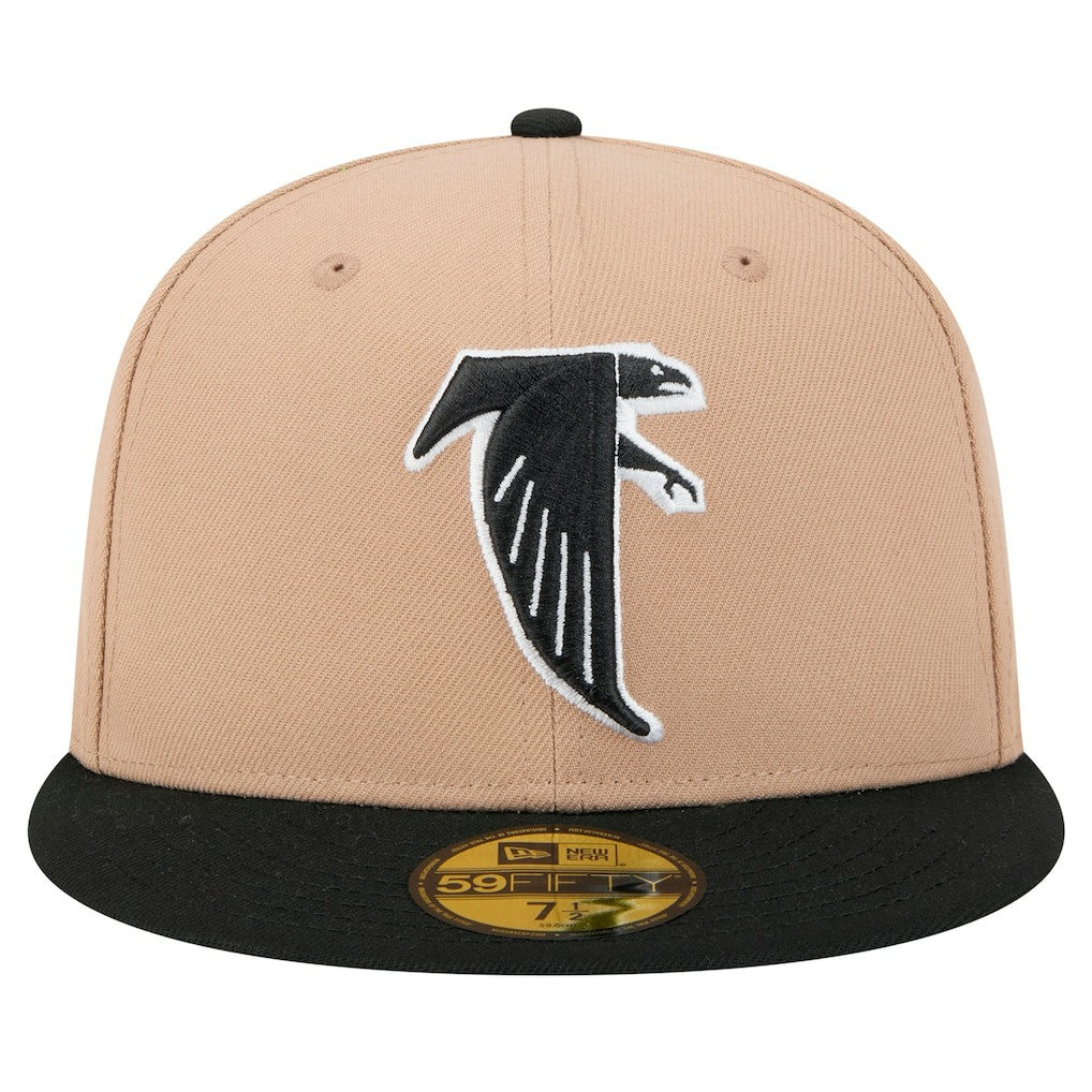 Atlanta Falcons New Era Throwback Logo Main 59FIFTY Fitted Hat - Tan Hats