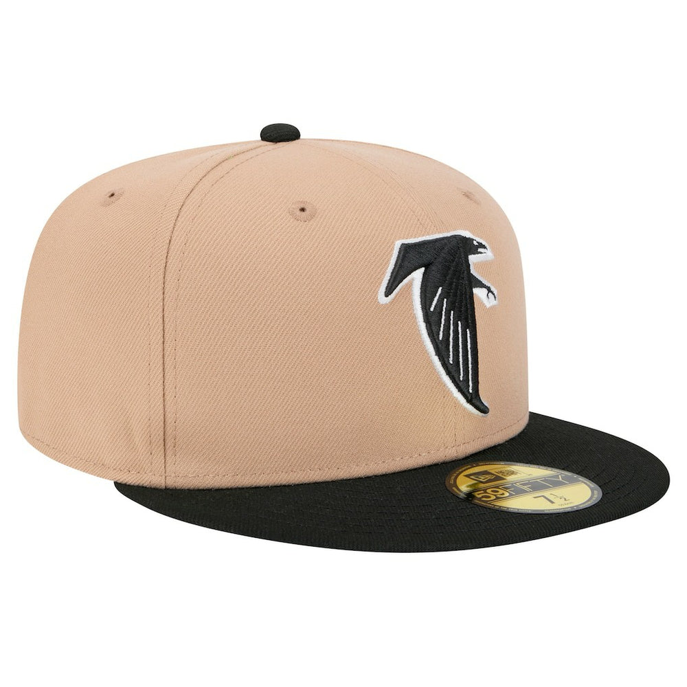 Atlanta Falcons New Era Throwback Logo Main 59FIFTY Fitted Hat - Tan Hats