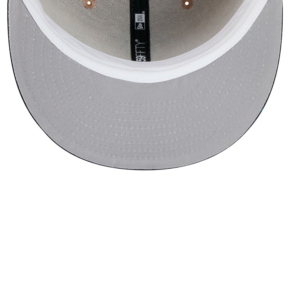 Atlanta Falcons New Era Throwback Logo Main 59FIFTY Fitted Hat - Tan Hats