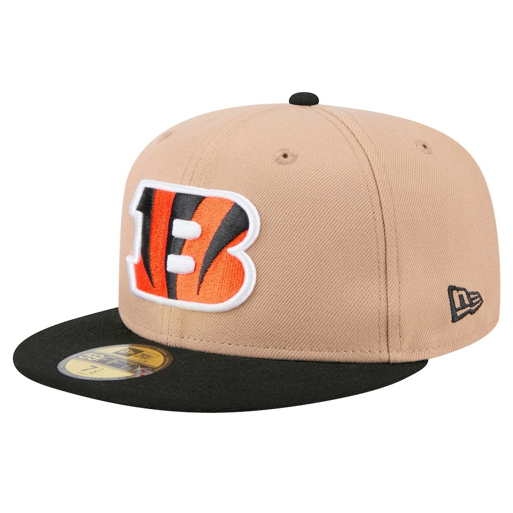 Cincinnati Bengals New Era Logo Main 59FIFTY Fitted Hat - Tan Hats