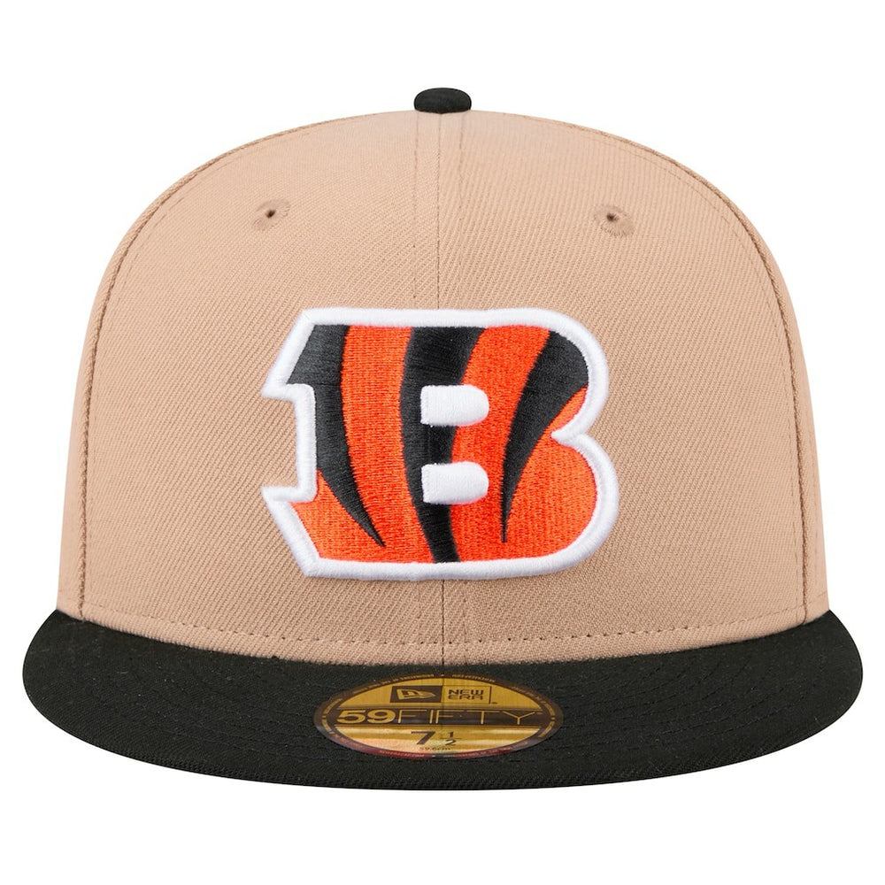 Cincinnati Bengals New Era Logo Main 59FIFTY Fitted Hat - Tan Hats