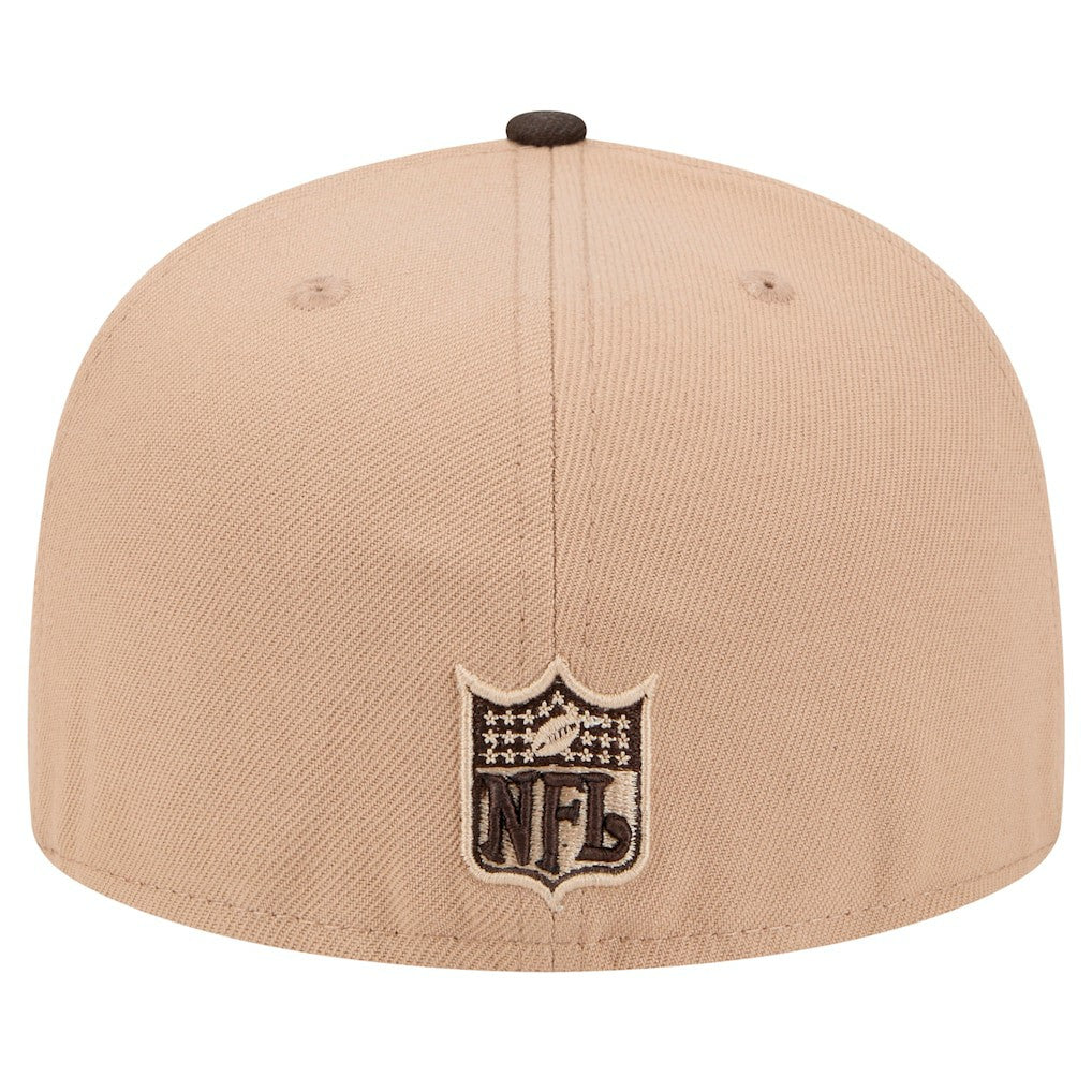 Cleveland Browns New Era Throwback Logo Main 59FIFTY Fitted Hat - Tan Hats