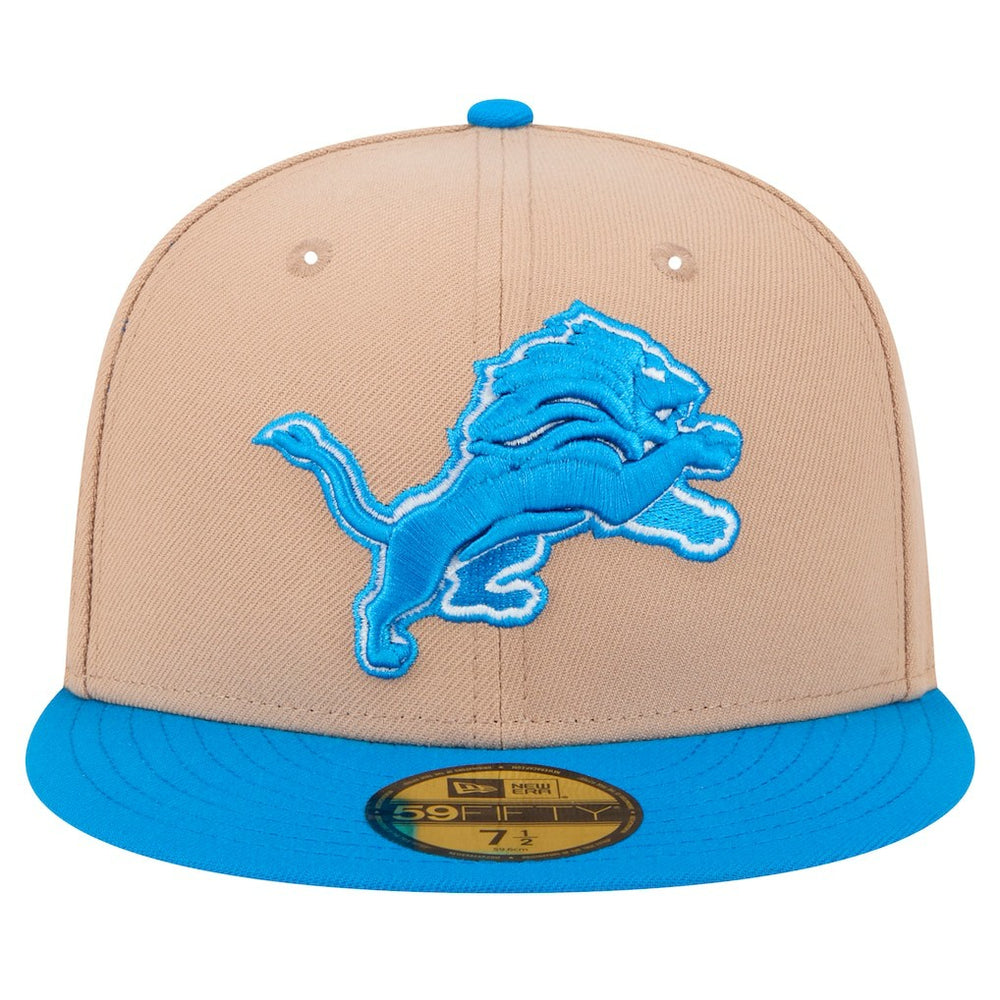 Detroit Lions New Era Logo Main 59FIFTY Fitted Hat - Tan Hats