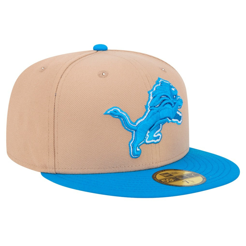 Detroit Lions New Era Logo Main 59FIFTY Fitted Hat - Tan Hats