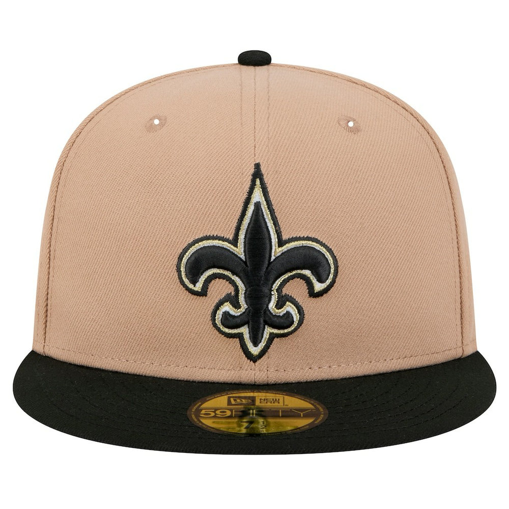 New Orleans Saints New Era Logo Main 59FIFTY Fitted Hat - Tan Hats