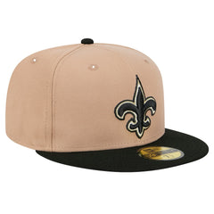 New Orleans Saints New Era Logo Main 59FIFTY Fitted Hat - Tan Hats