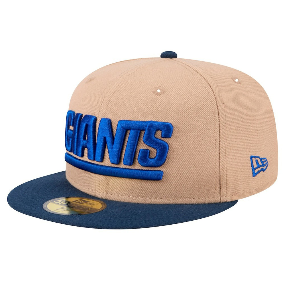 New York Giants New Era Wordmark Logo Main 59FIFTY Fitted Hat - Tan Hats