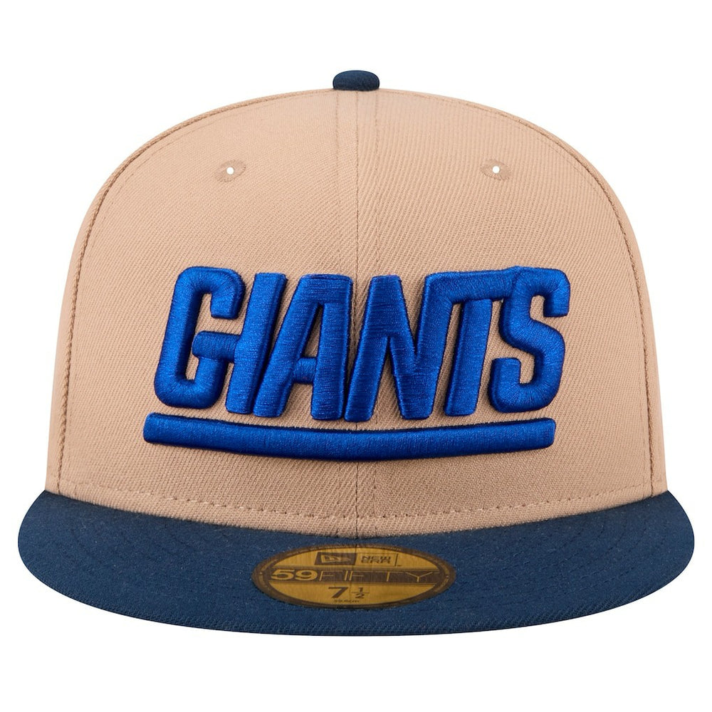 New York Giants New Era Wordmark Logo Main 59FIFTY Fitted Hat - Tan Hats