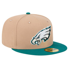 Philadelphia Eagles New Era Logo Main 59FIFTY Fitted Hat - Tan Hats