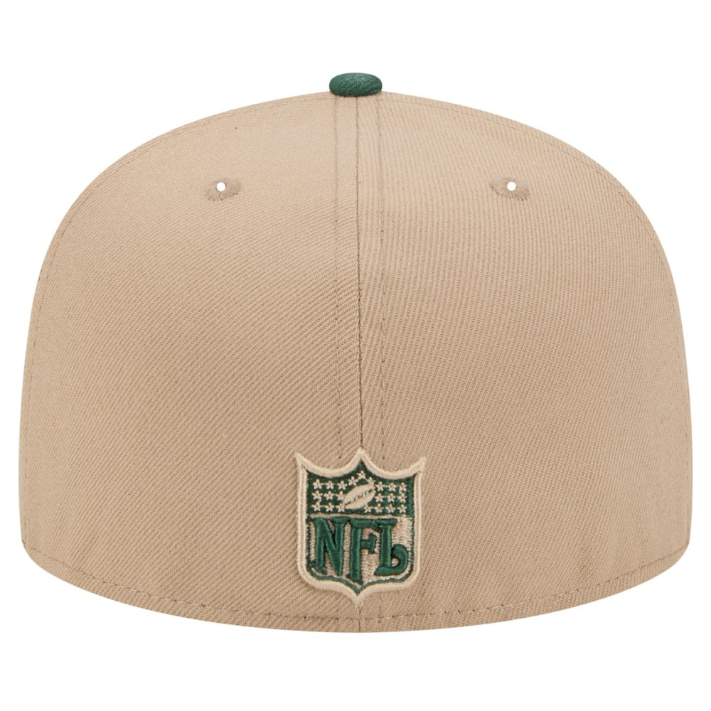 Green Bay Packers New Era Throwback Logo Main 59FIFTY Fitted Hat - Tan Hats