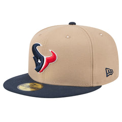 Houston Texans New Era Logo Main 59FIFTY Fitted Hat - Tan Hats