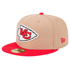 Kansas City Chiefs New Era Logo Main 59FIFTY Fitted Hat - Tan Hats