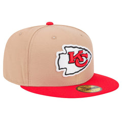Kansas City Chiefs New Era Logo Main 59FIFTY Fitted Hat - Tan Hats
