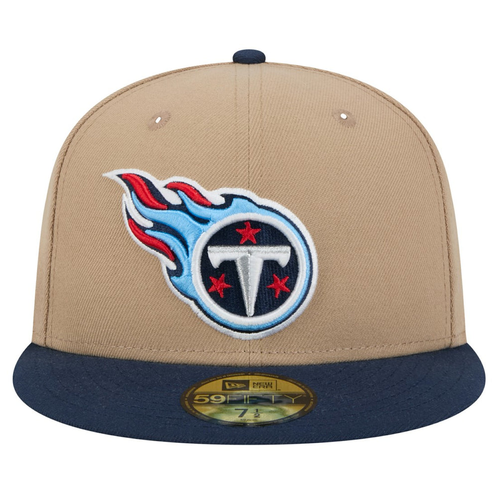 Tennessee Titans New Era Logo Main 59FIFTY Fitted Hat - Tan Hats