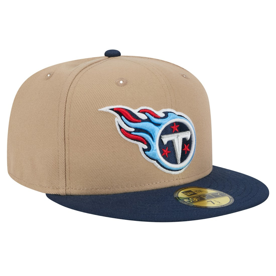 Tennessee Titans New Era Logo Main 59FIFTY Fitted Hat - Tan Hats