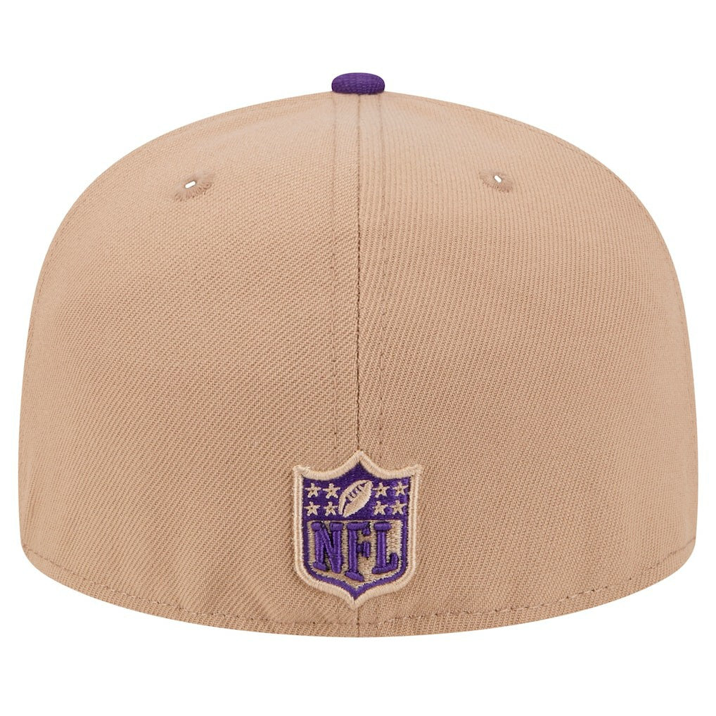 Minnesota Vikings New Era Logo Main 59FIFTY Fitted Hat - Tan Hats