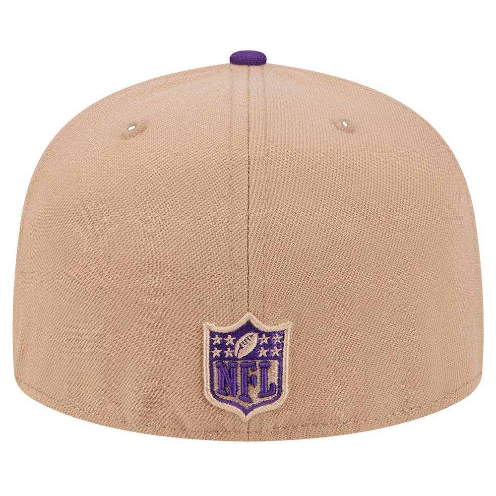 Minnesota Vikings New Era Logo Main 59FIFTY Fitted Hat - Tan Hats