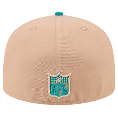 Miami Dolphins New Era Throwback Logo Main 59FIFTY Fitted Hat - Tan Hats