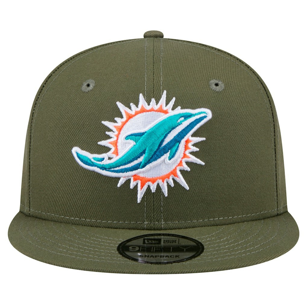 Miami Dolphins New Era Main 9FIFTY Snapback Hat - Olive Hats