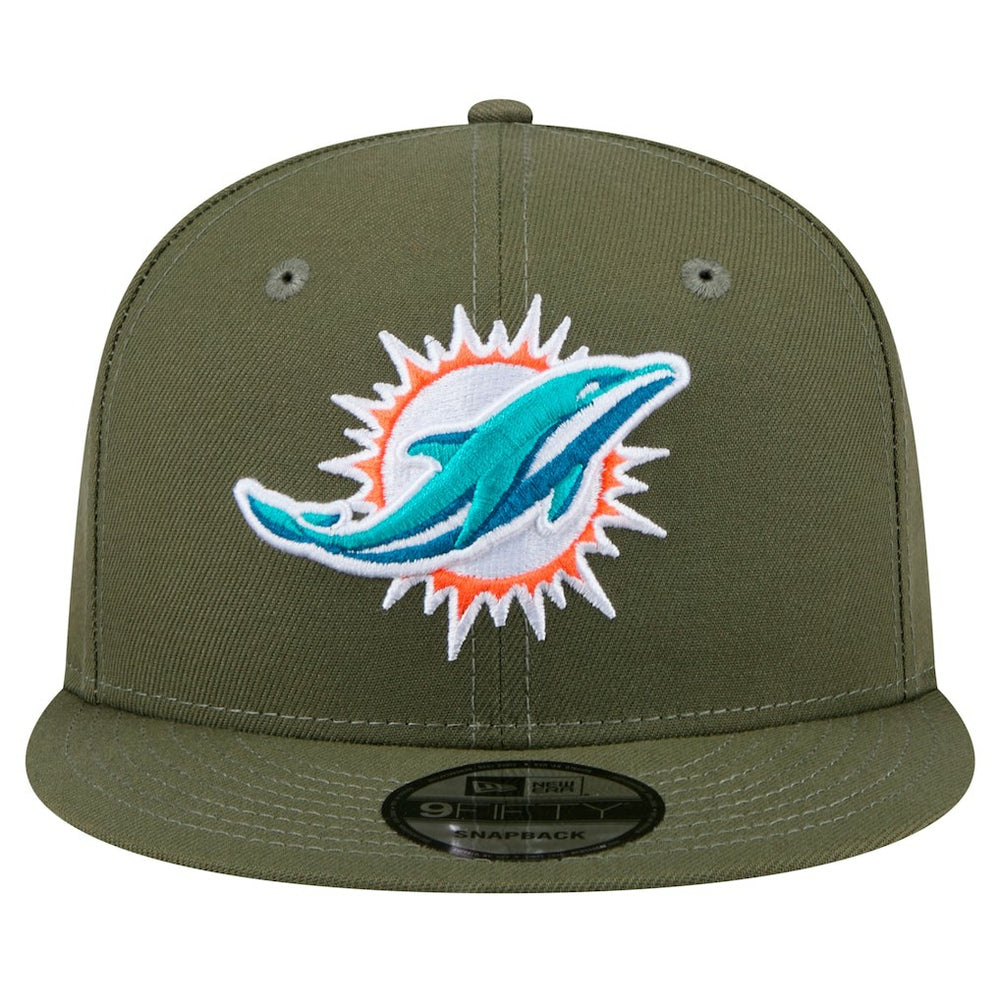 Miami Dolphins New Era Main 9FIFTY Snapback Hat - Olive Hats