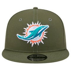 Miami Dolphins New Era Main 9FIFTY Snapback Hat - Olive Hats