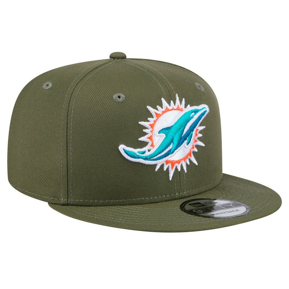 Miami Dolphins New Era Main 9FIFTY Snapback Hat - Olive Hats