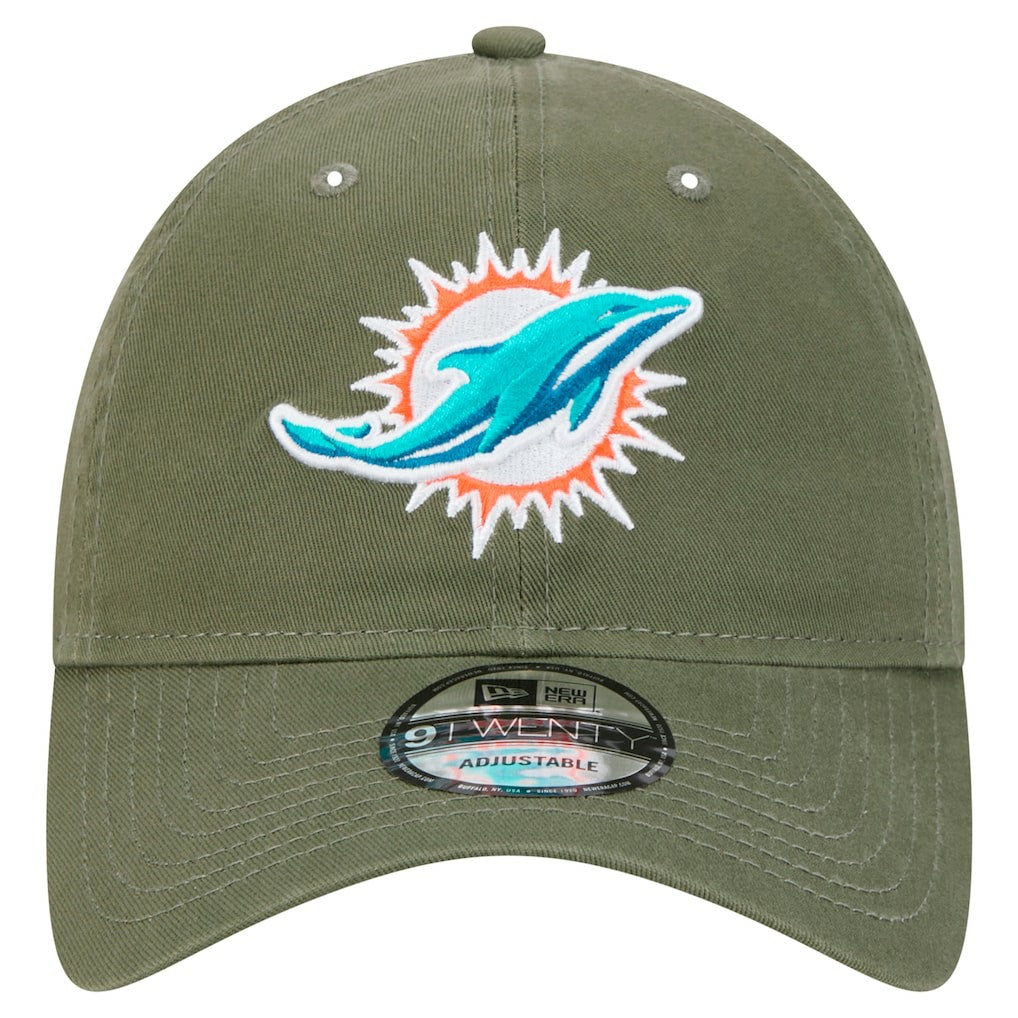 Miami Dolphins New Era Main 9TWENTY Adjustable Hat - Olive Hats