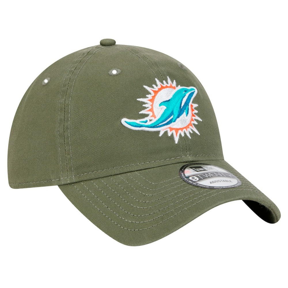 Miami Dolphins New Era Main 9TWENTY Adjustable Hat - Olive Hats