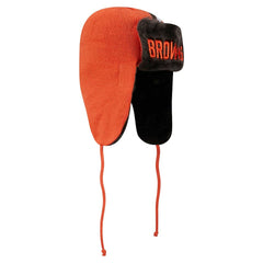 Cleveland Browns New Era Helmet Head Trapper Knit Hat - Orange Hats