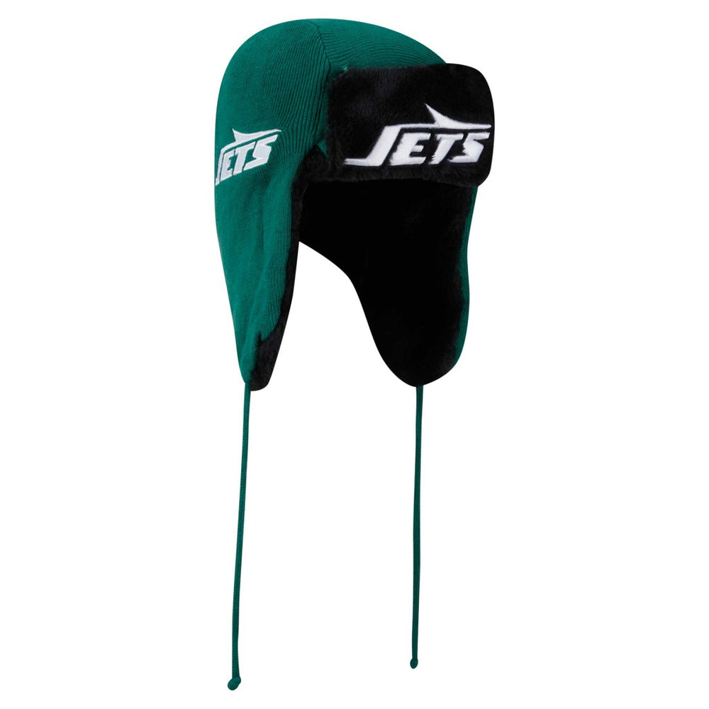 New York Jets New Era Helmet Head Trapper Knit Hat - Green Hats