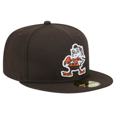 New Era Cleveland Browns Brown Throwback Main 59FIFTY Fitted Hat