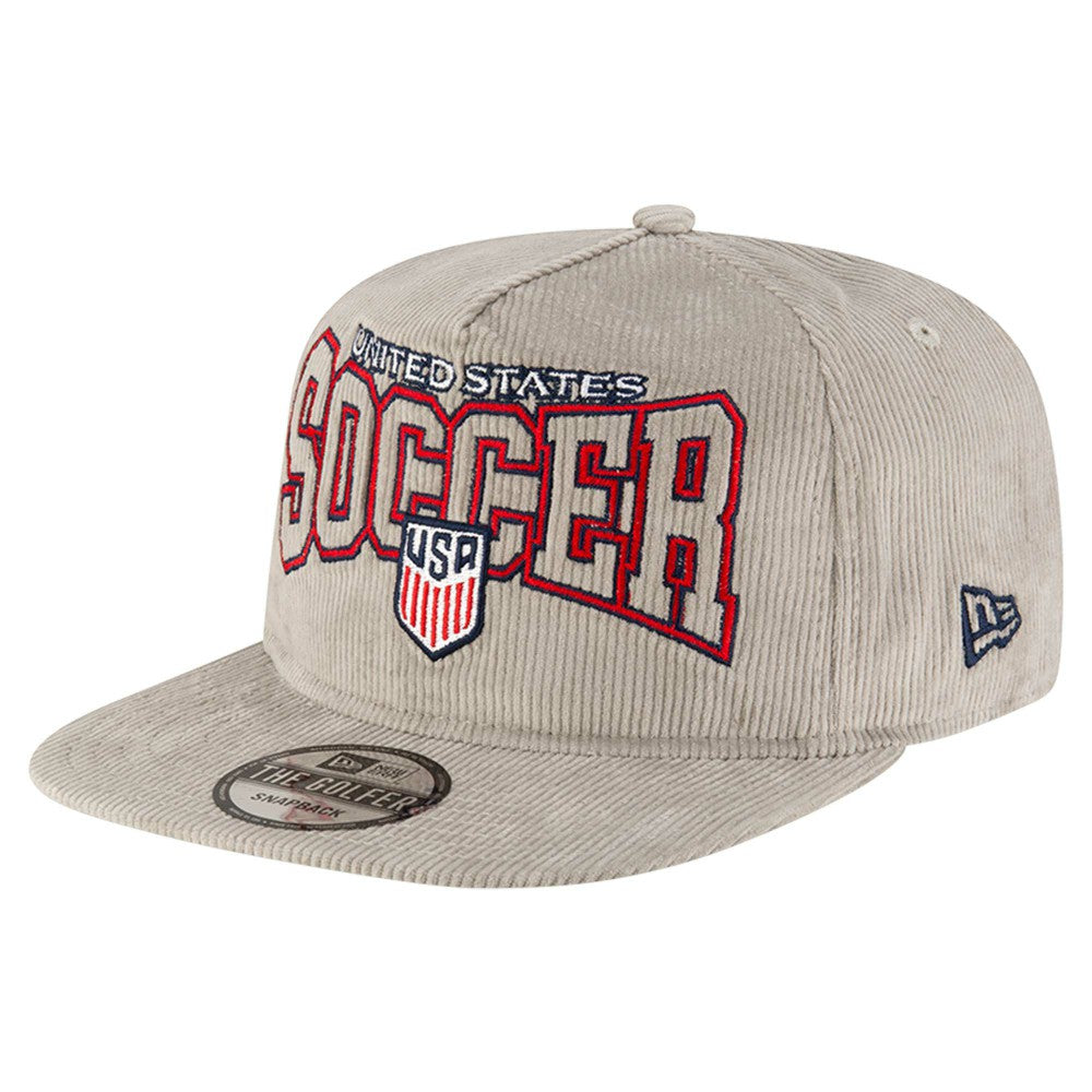 USMNT New Era Corduroy Golfer Adjustable Hat Gray - New Era outlet