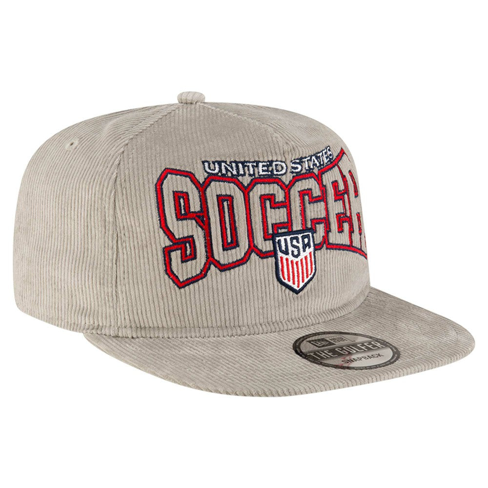 USMNT New Era Corduroy Golfer Adjustable Hat Gray - New Era outlet