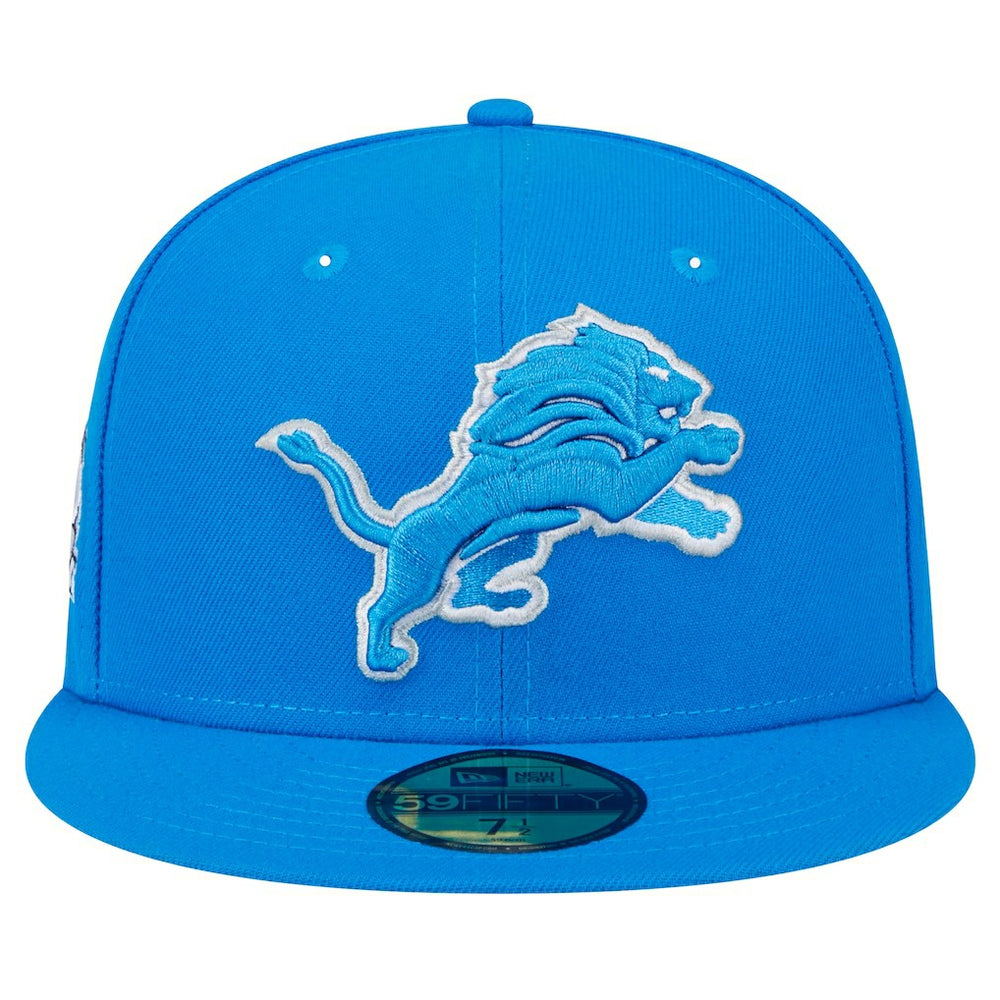 Detroit Lions New Era Main Side Patch 59FIFTY Fitted Hat - Blue Hats