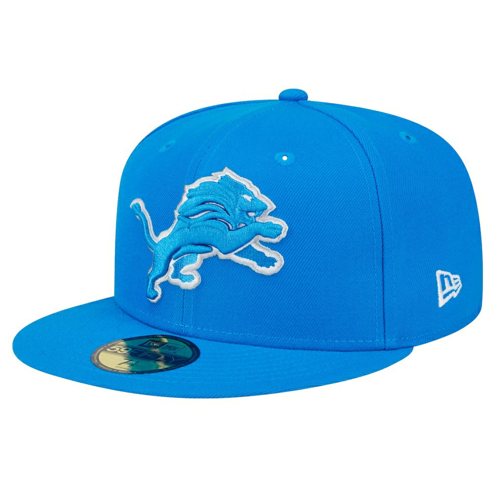 Detroit Lions New Era Main Side Patch 59FIFTY Fitted Hat - Blue Hats