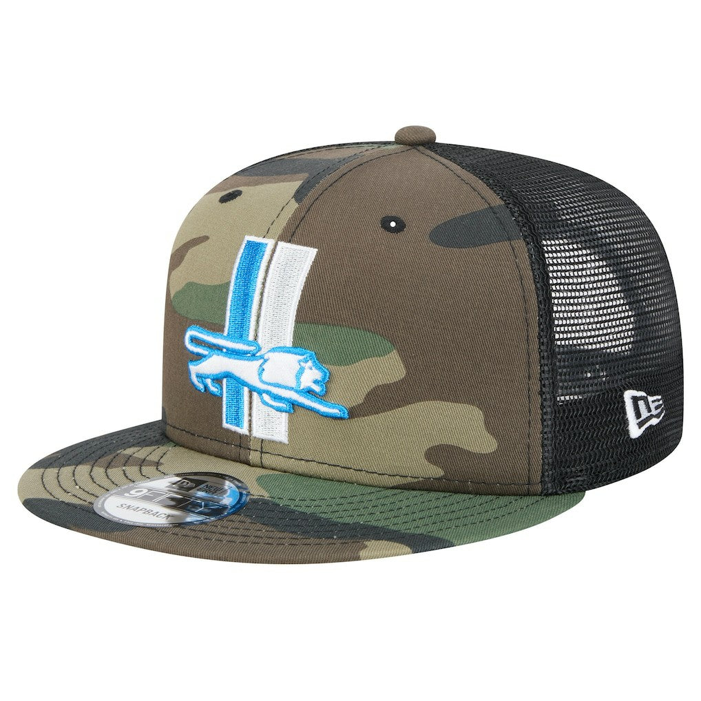 New Era Detroit Lions Camo Alternate Logo Main Trucker 9FIFTY Snapback Hat